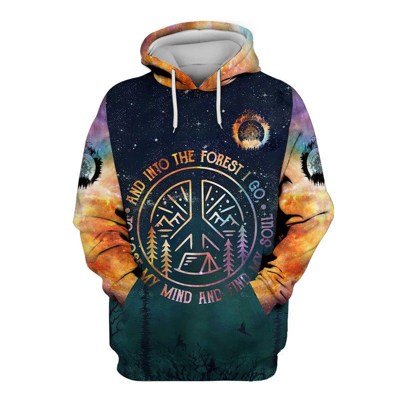 hippie camping life and into the forest i go to lose my mind and find my soul all over printed hoodie