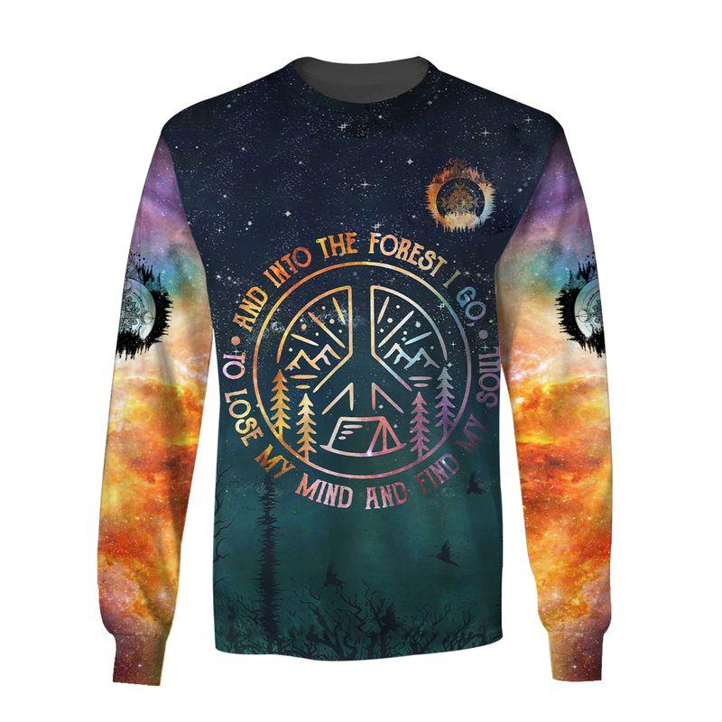 hippie camping life and into the forest i go to lose my mind and find my soul all over printed sweatshirt