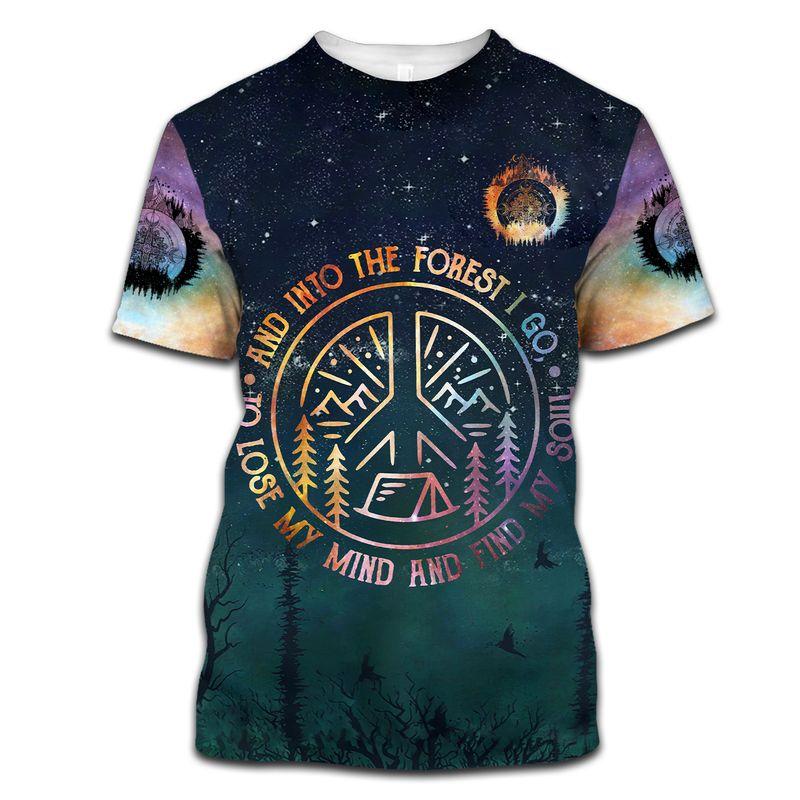 hippie camping life and into the forest i go to lose my mind and find my soul all over printed tshirt