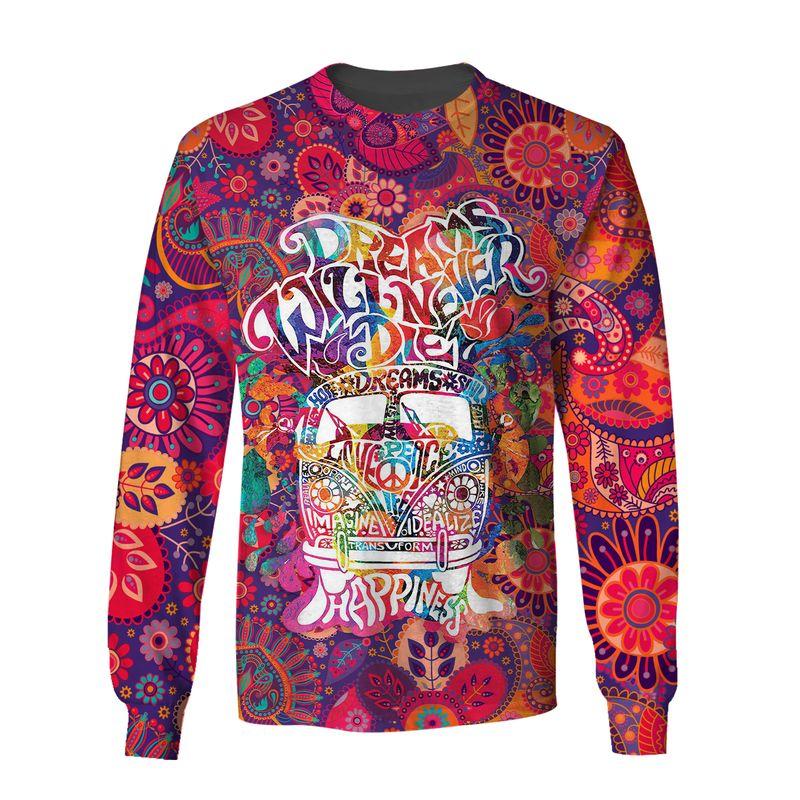 hippie dream will never die all over printed sweatshirt