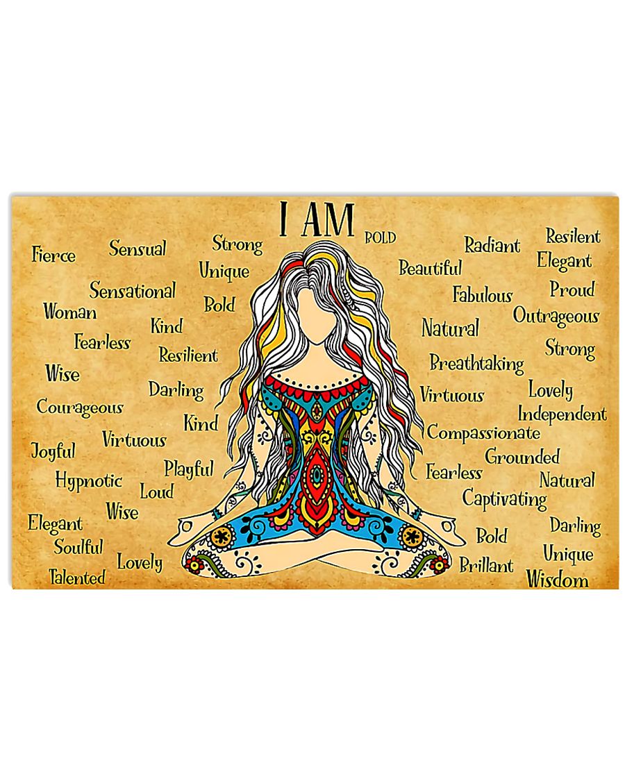 hippie girl yoga i am kind lovely strong proud unique poster 1
