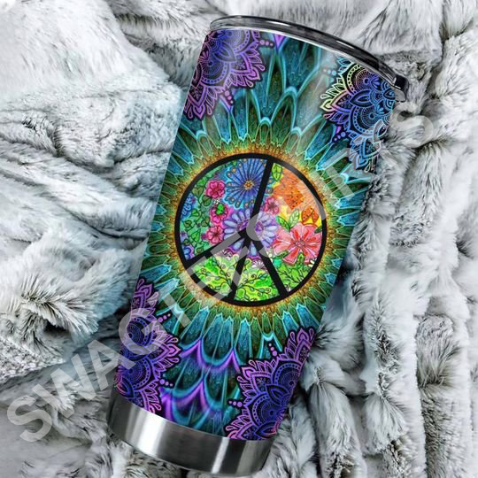 hippie peace colorful all over printed stainless steel tumbler 2(1)