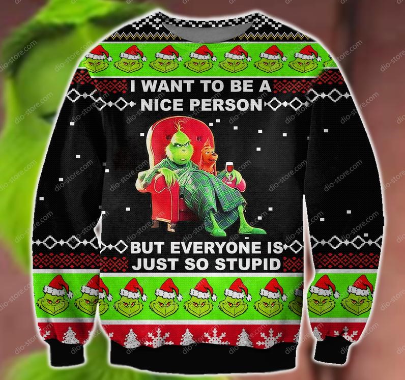 i want to be a nice person but everyone is just so stupid ugly christmas sweater 2 - Copy (3)