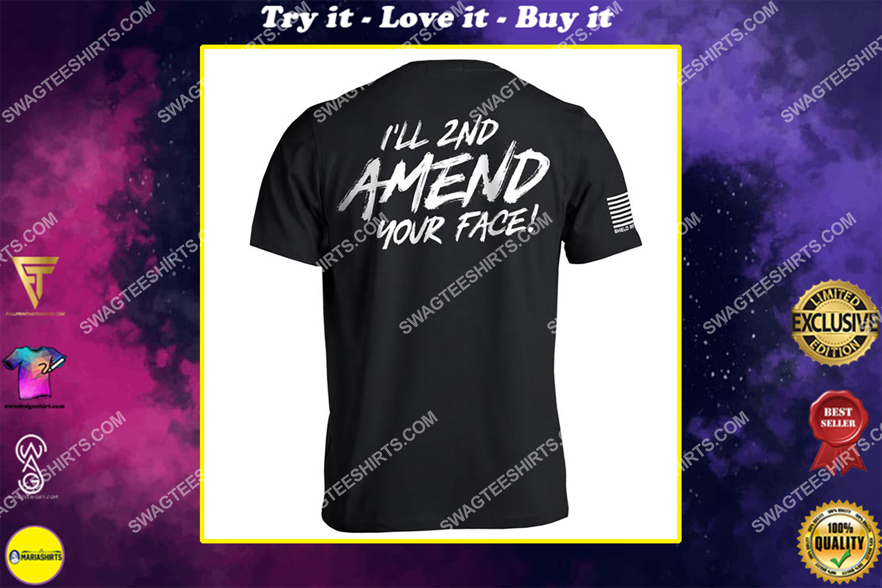i'll 2nd amend your face political full print shirt