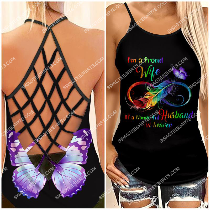 i'm a proud wife of a wonderful husband in heaven strappy back tank top 1 - Copy (2)
