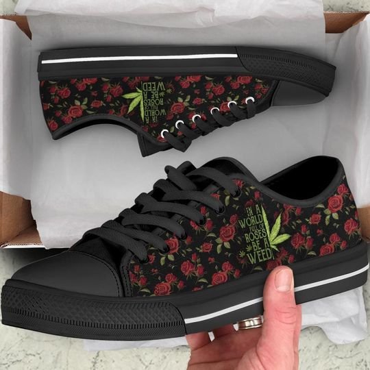 in a world full of rose be a weed low top shoes 2