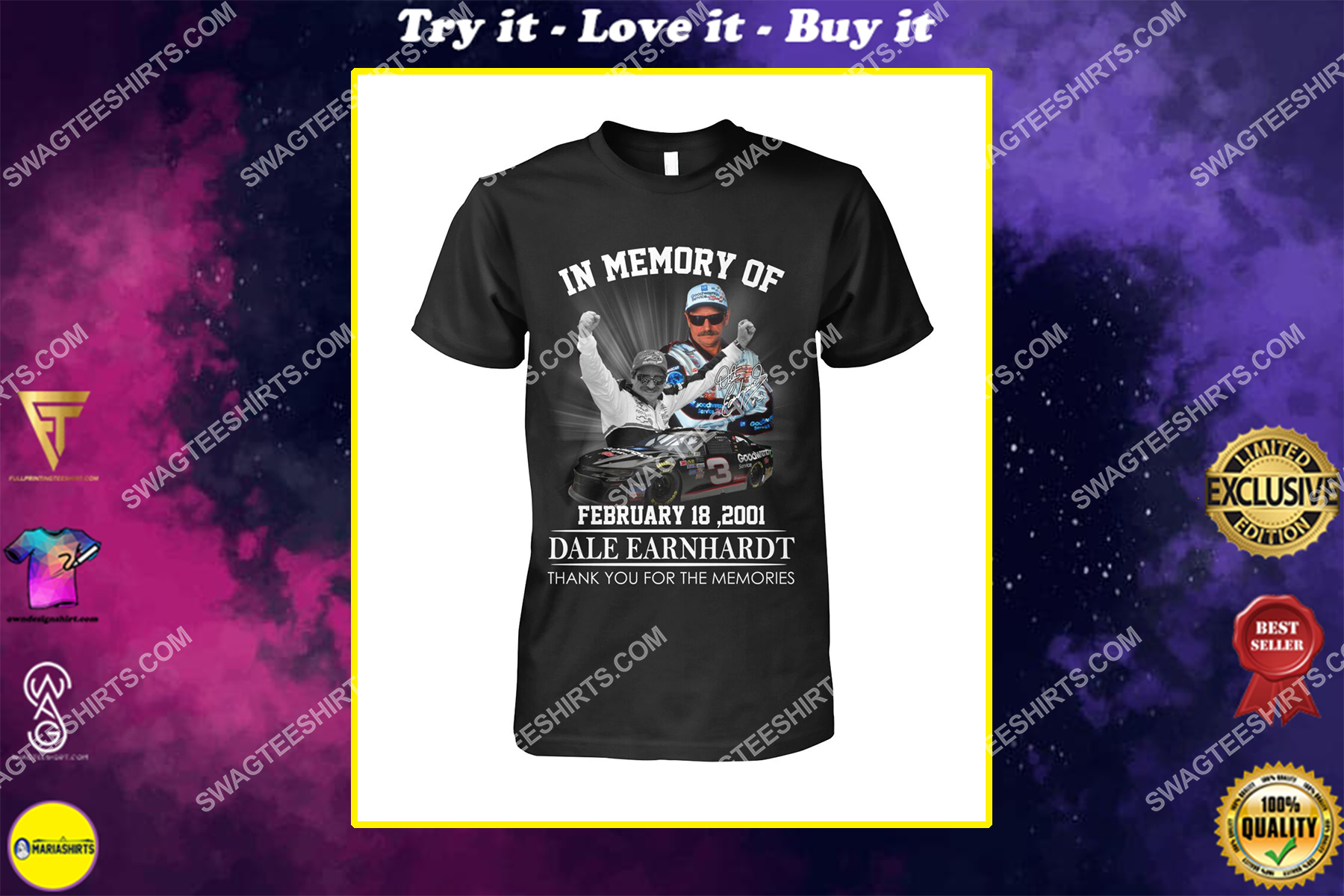 in memory of dale earnhardt thank you for memories shirt