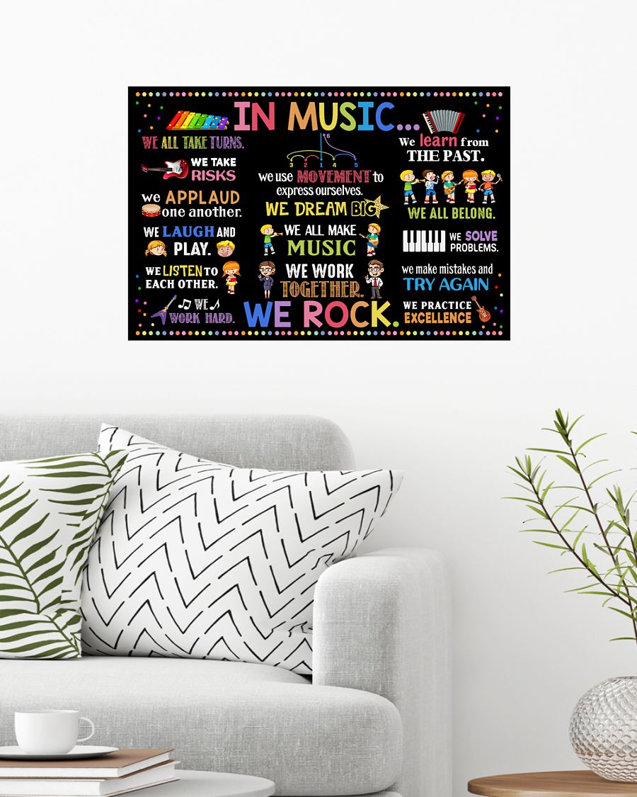 in music we all make music we work together we rock poster 2