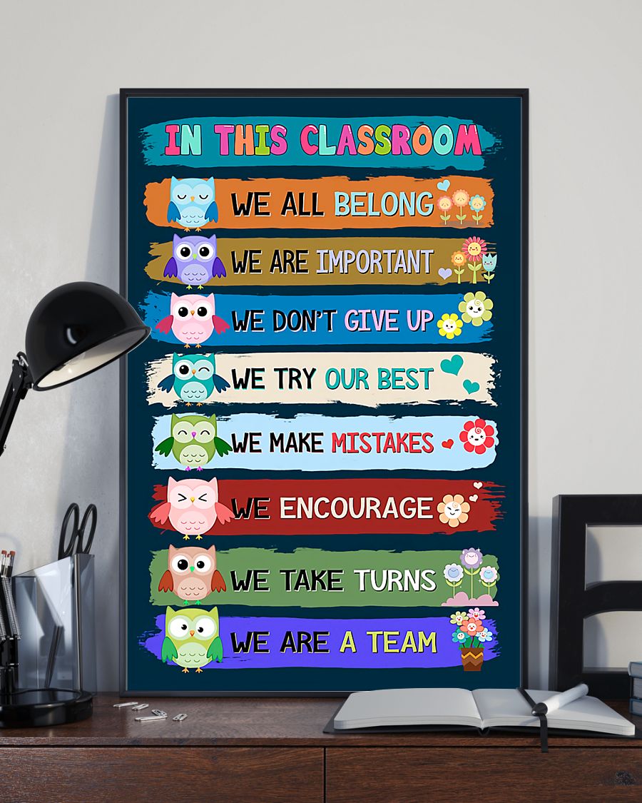 in this classroom we all belong we are a team back to school poster 4