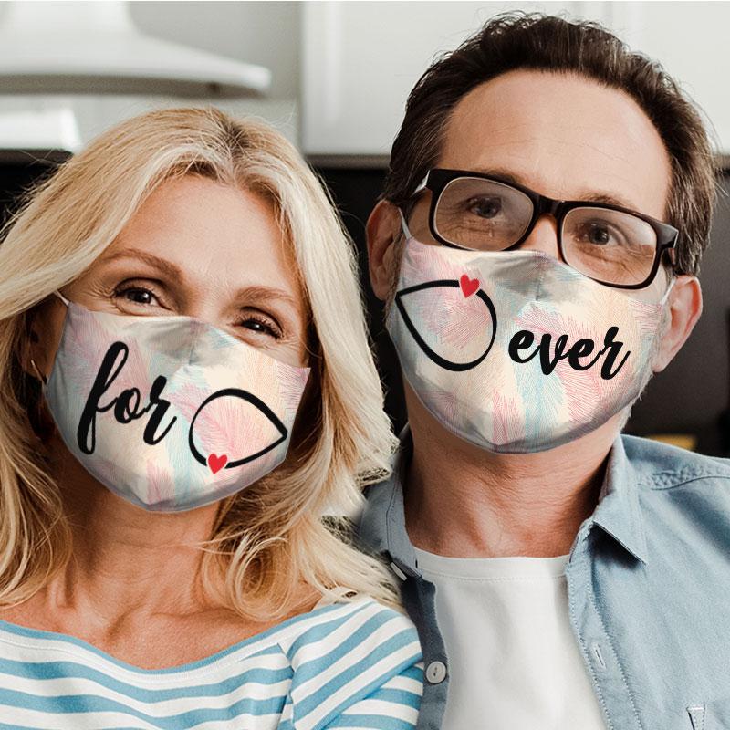 infinity symbol couple love all over print face mask 4