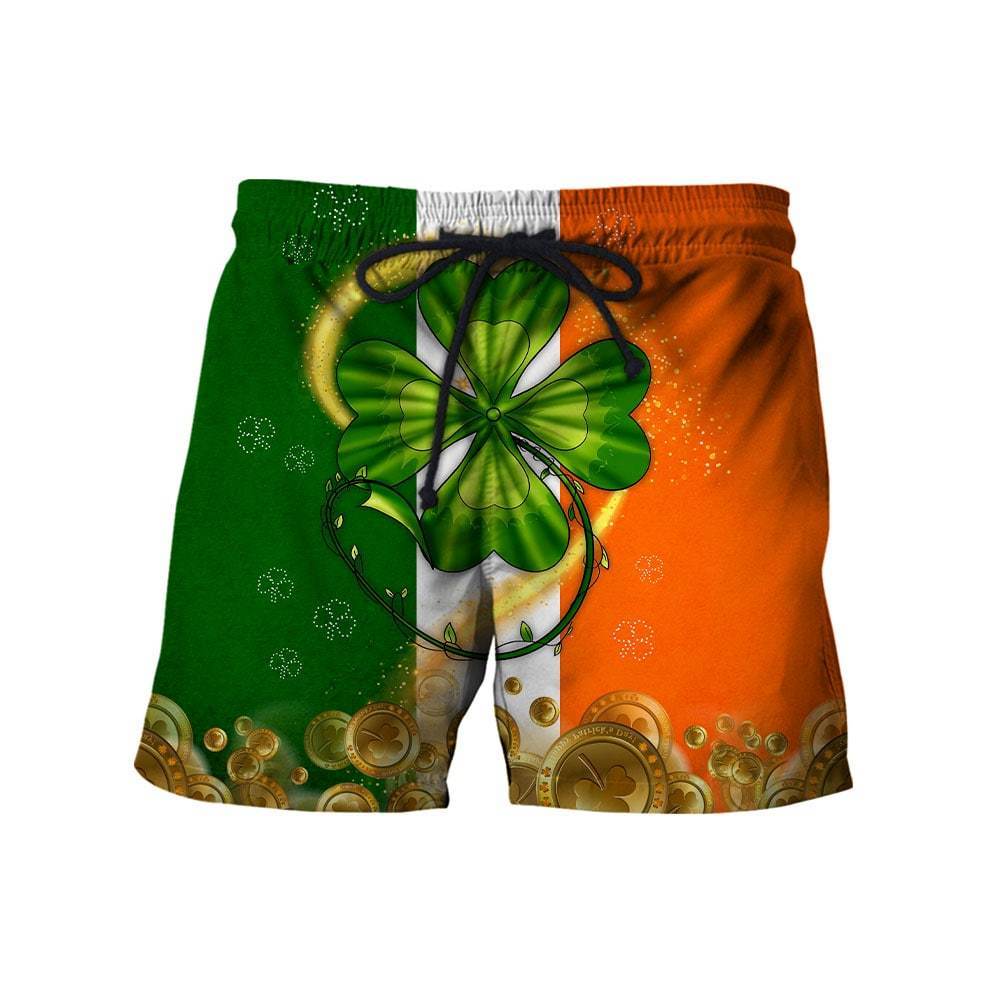 ireland flag saint patricks day shamrock all over print shorts