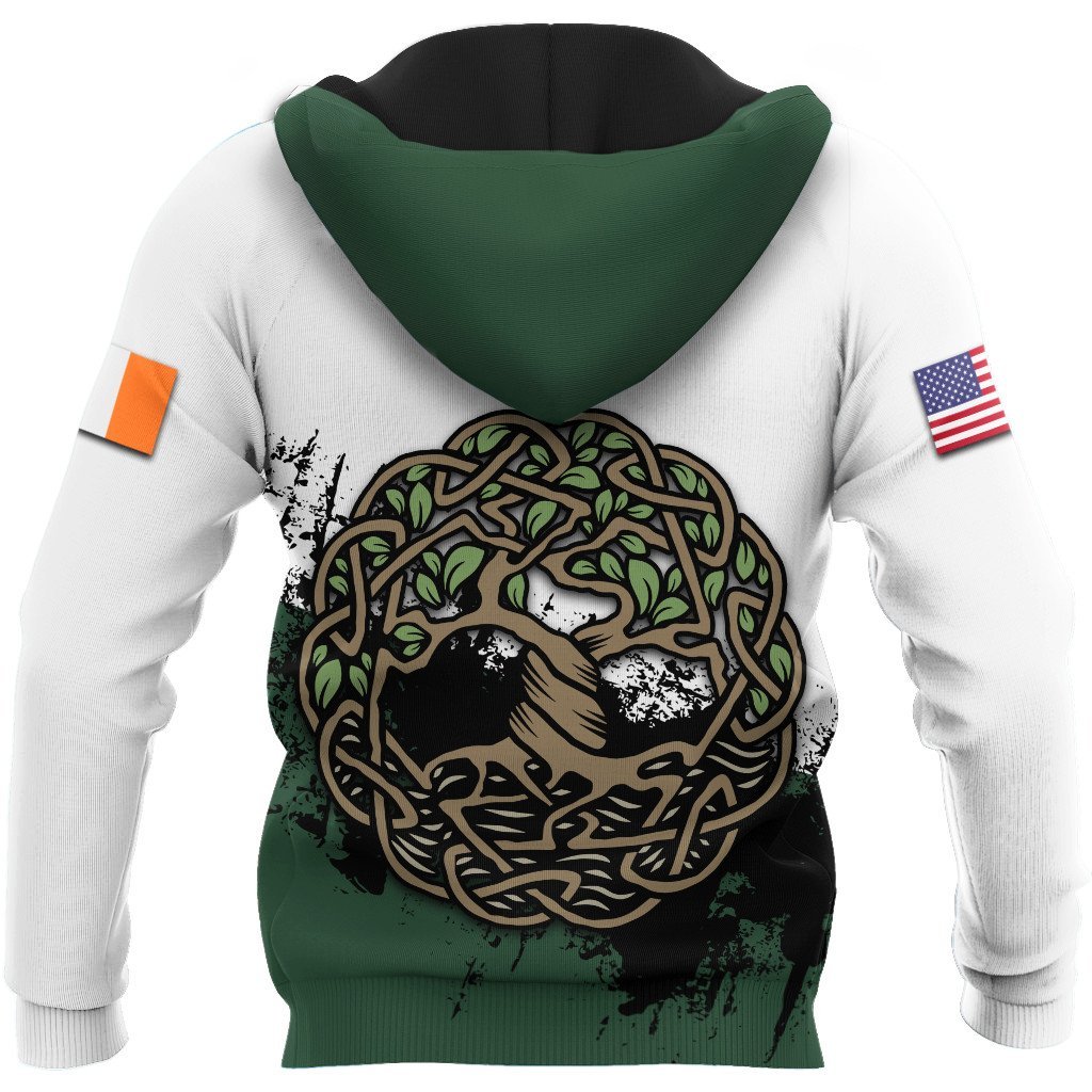 irish by blood american by birth patriot by choice full printing hoodie - back