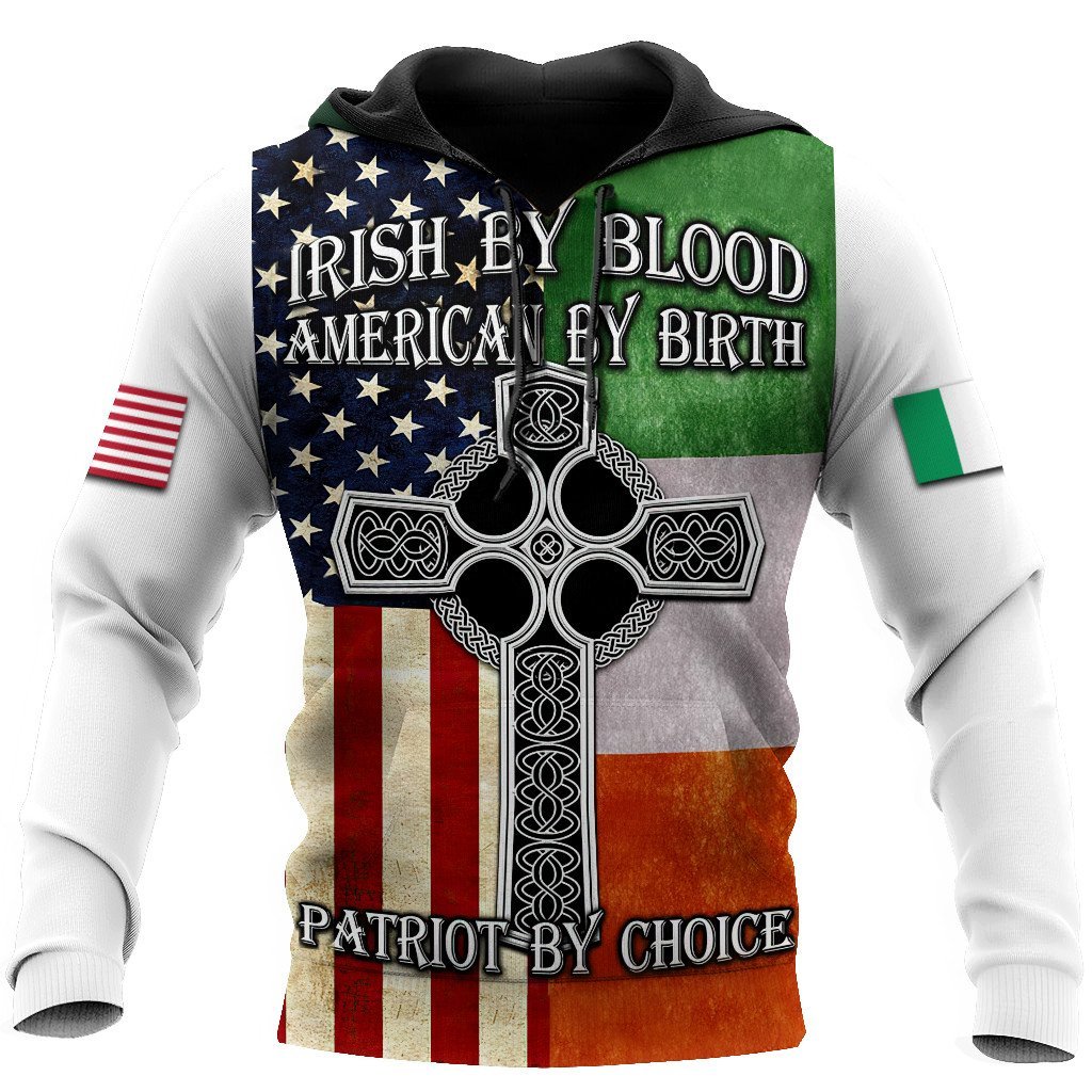 irish by blood american by birth patriot by choice full printing hoodie