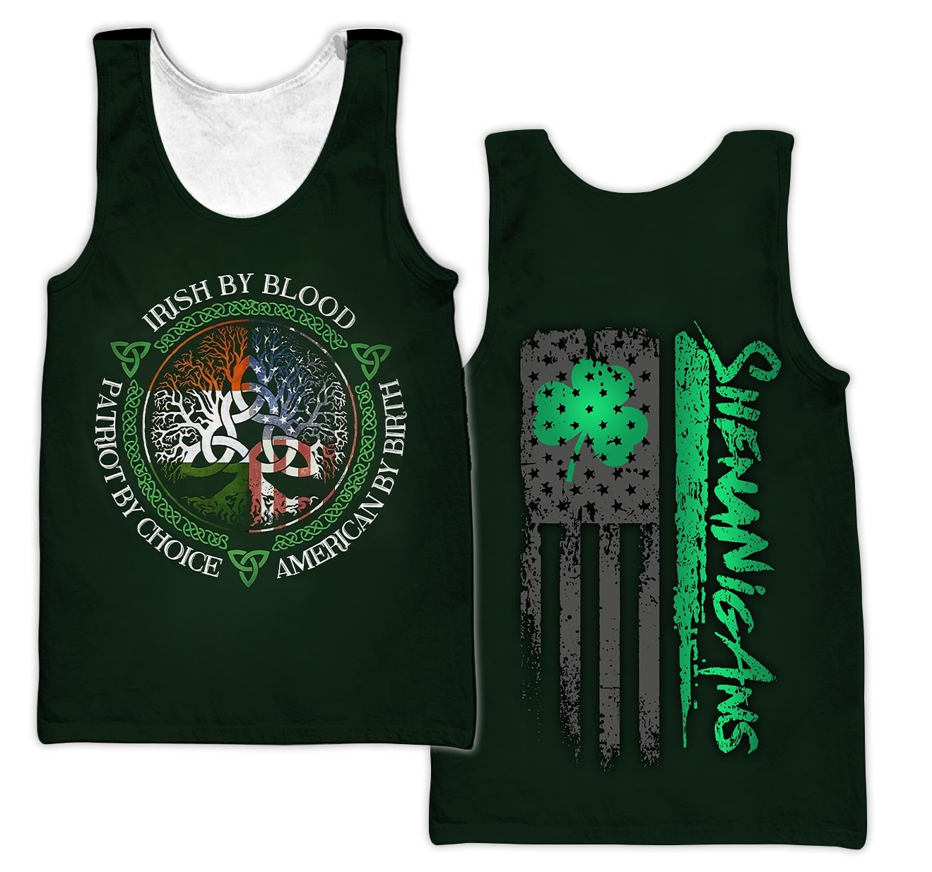 irish by blood american by birth patriot by choice tree of life all over printed tank top