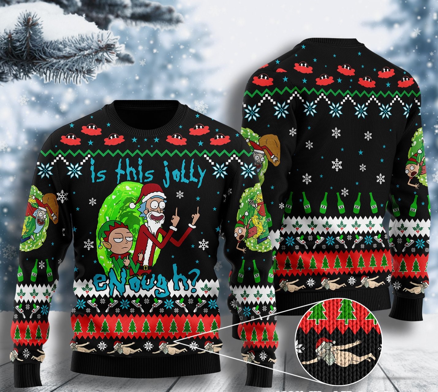 is this jolly enough rick and morty ugly christmas sweater 2 - Copy (2)
