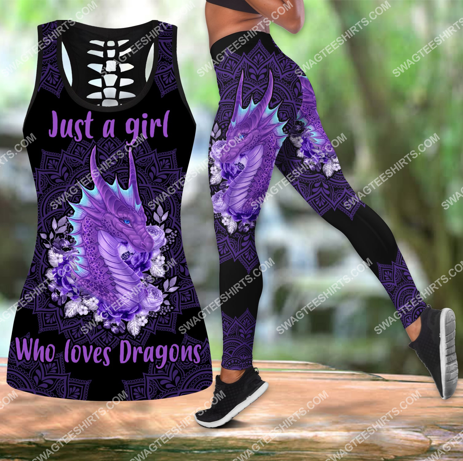 just a girl who loves dragons all over printed set sports outfit 3 - Copy (2)