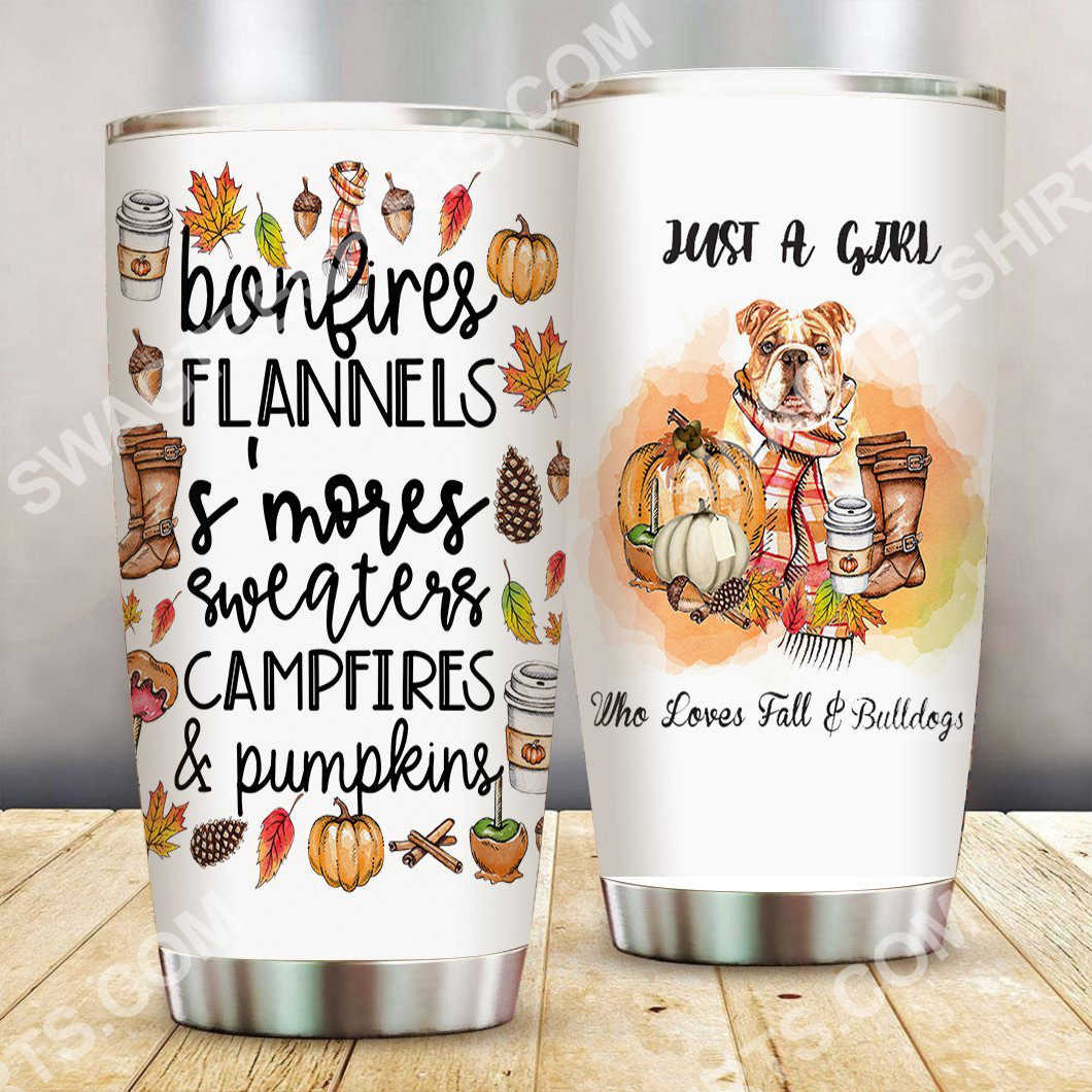 just a girl who loves fall and bulldogs all over printed stainless steel tumbler 2(1) - Copy