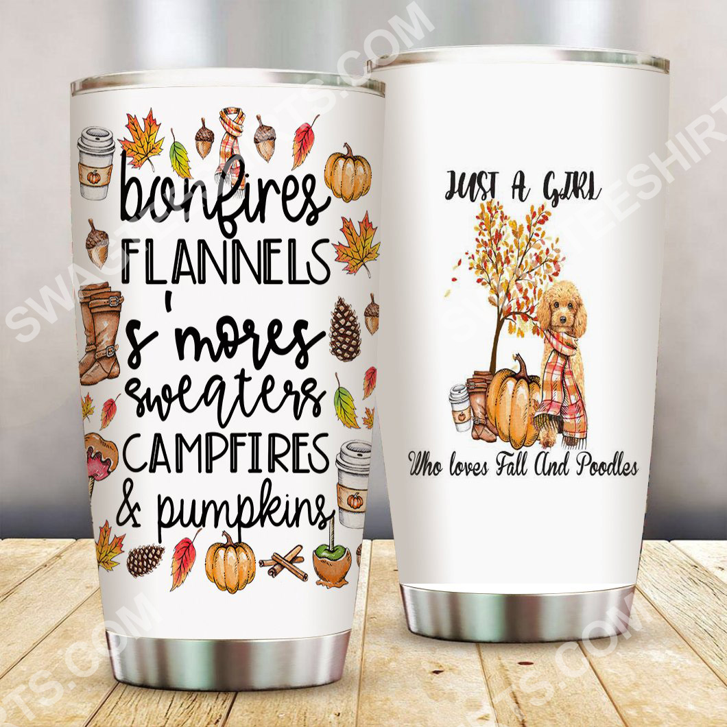 just a girl who loves fall and poodles all over printed stainless steel tumbler 2(1) - Copy
