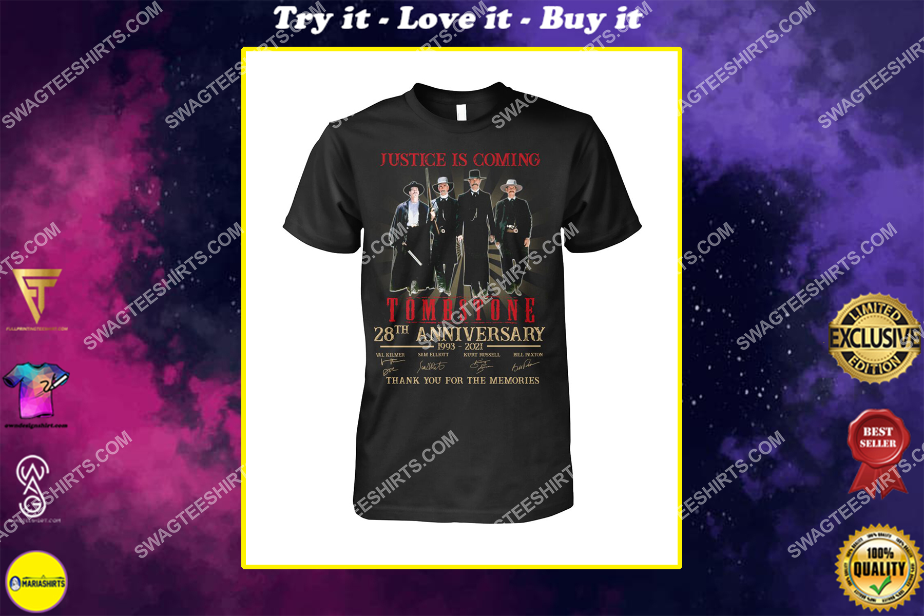 justice is coming tombstone 28th anniversary thank you for the memories shirt