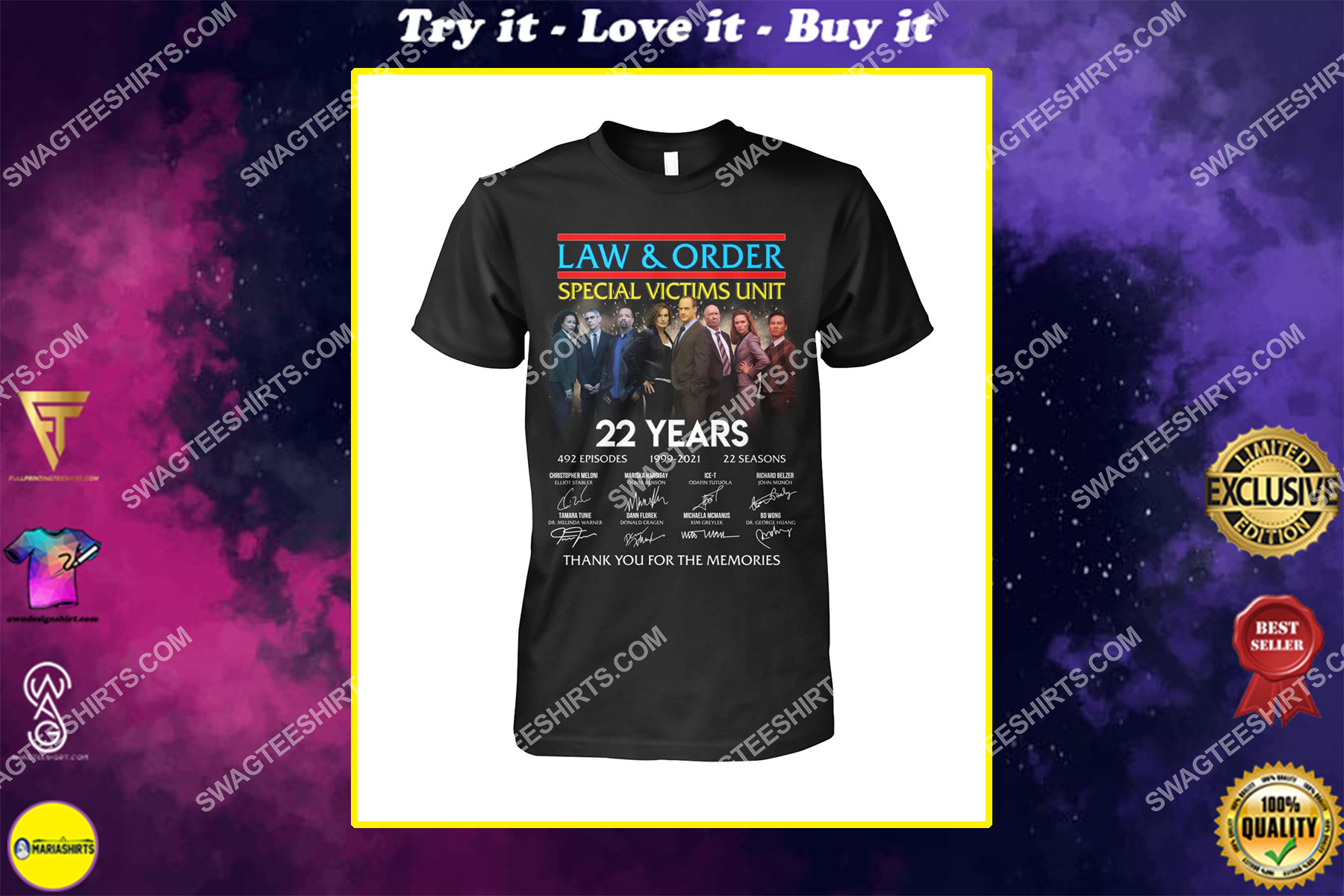 law and order 22 years thank you for memories signature shirt