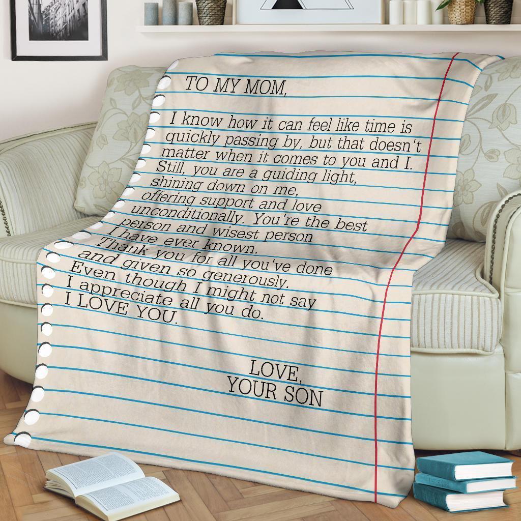 letter to my mom i love you love your son full printing blanket 3