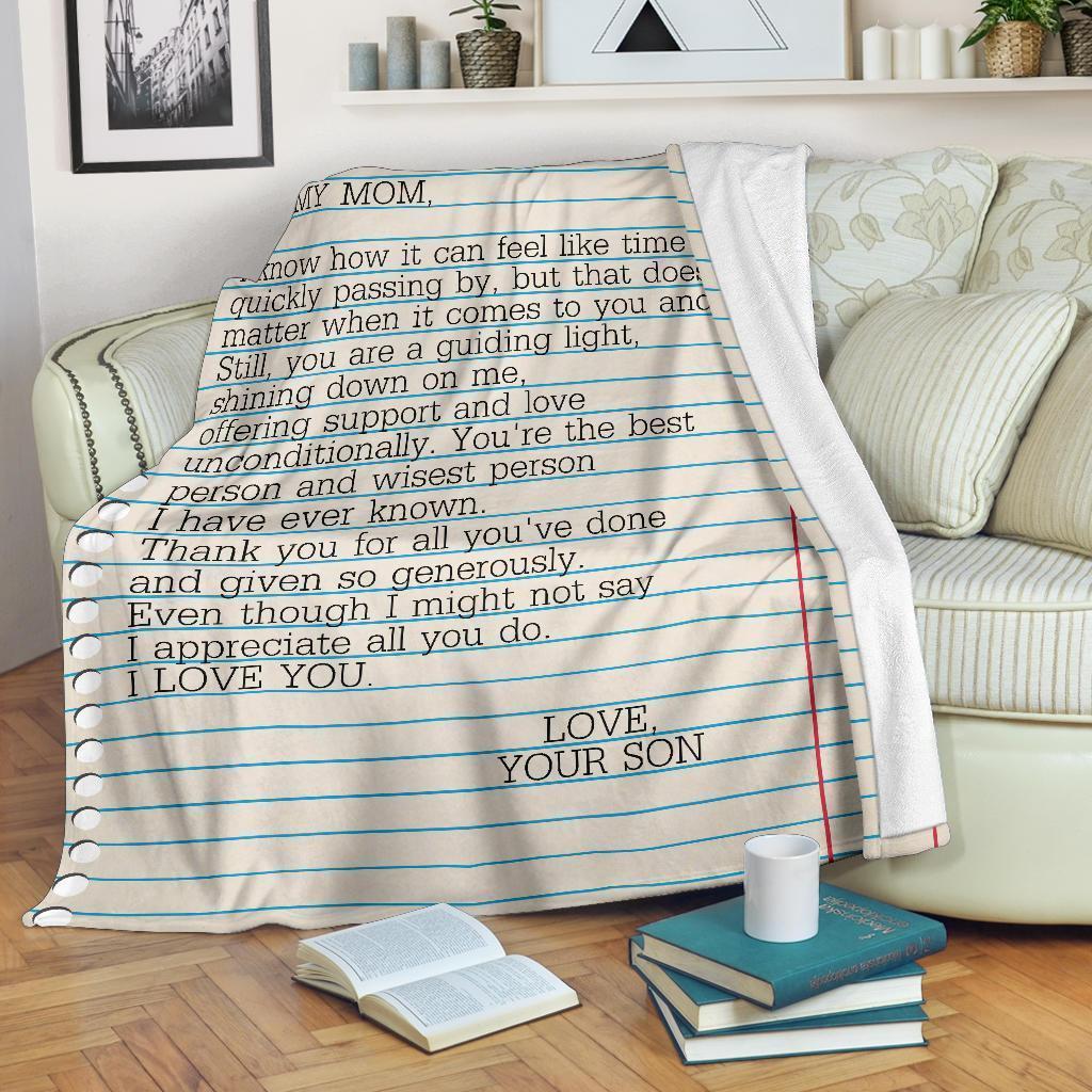 letter to my mom i love you love your son full printing blanket 4