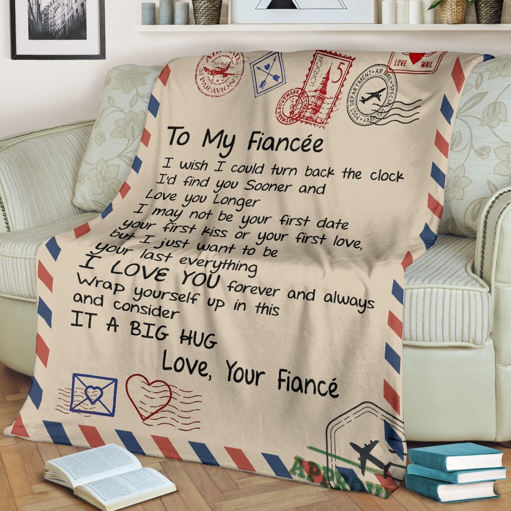 love air mail to my fiancee i love you forever and always full printing blanket 2