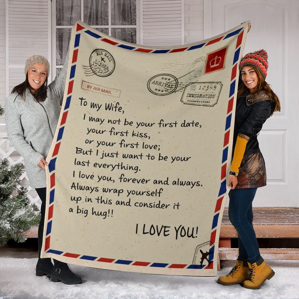 love air mail to my wife i love you forever and always full printing blanket 5