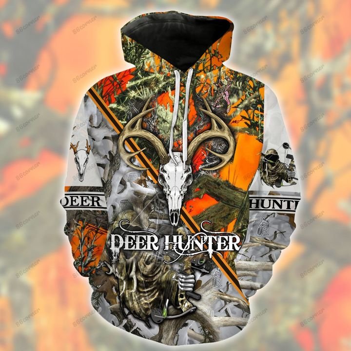 love hunting deer bow deer hunter all over printed hoodie