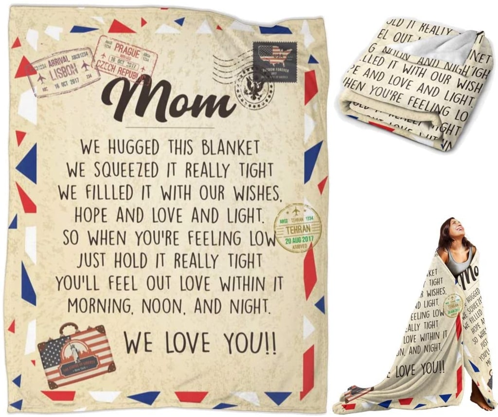 love letter to mom we hugged this blanket we love you blanket 2