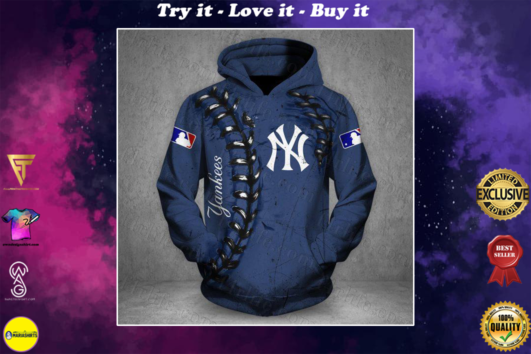 major league baseball new york yankees full over printed shirt