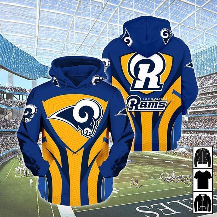 mascot for rams los angeles rams football team full over printed hoodie 1