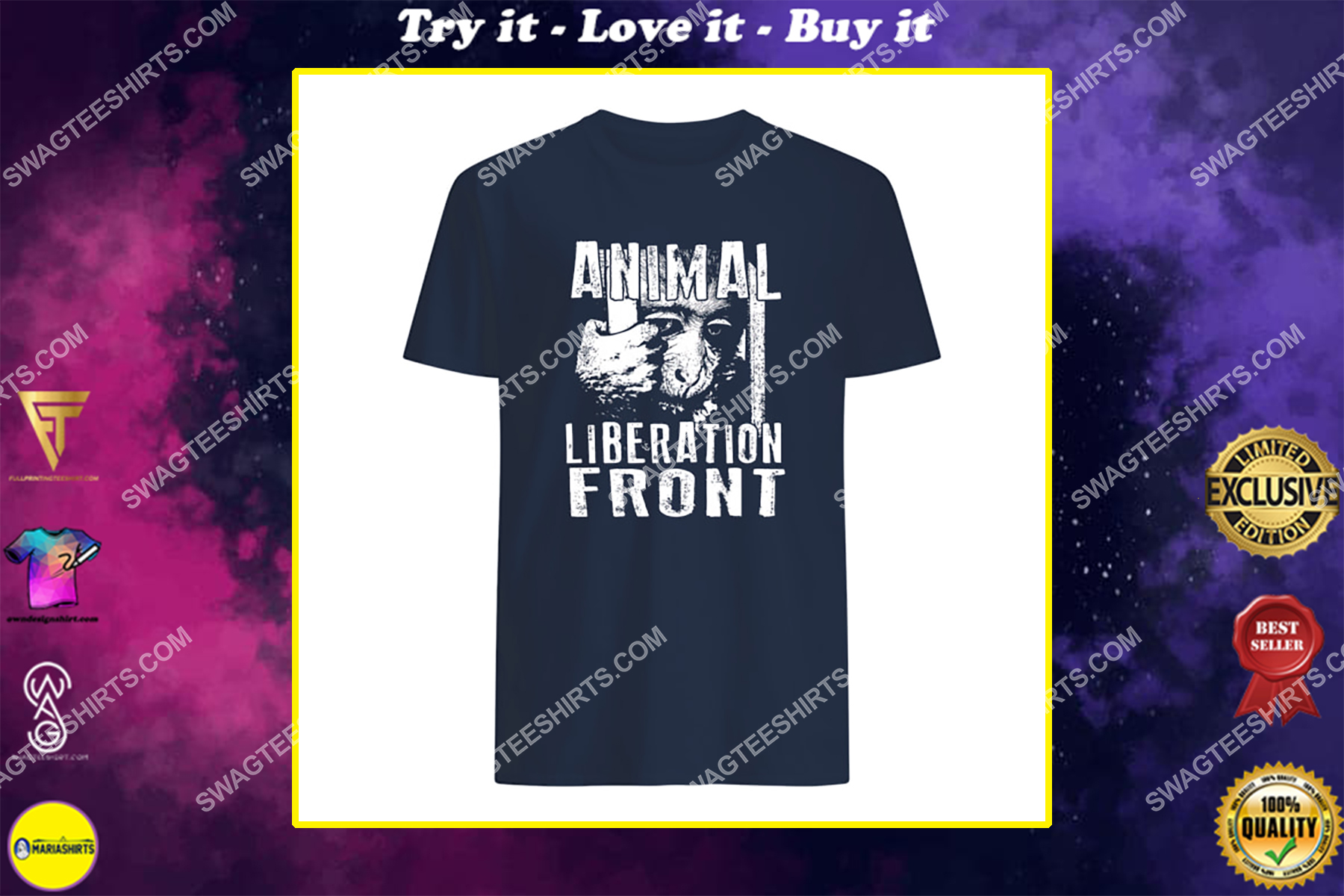 monkey animal liberation front save animals shirt