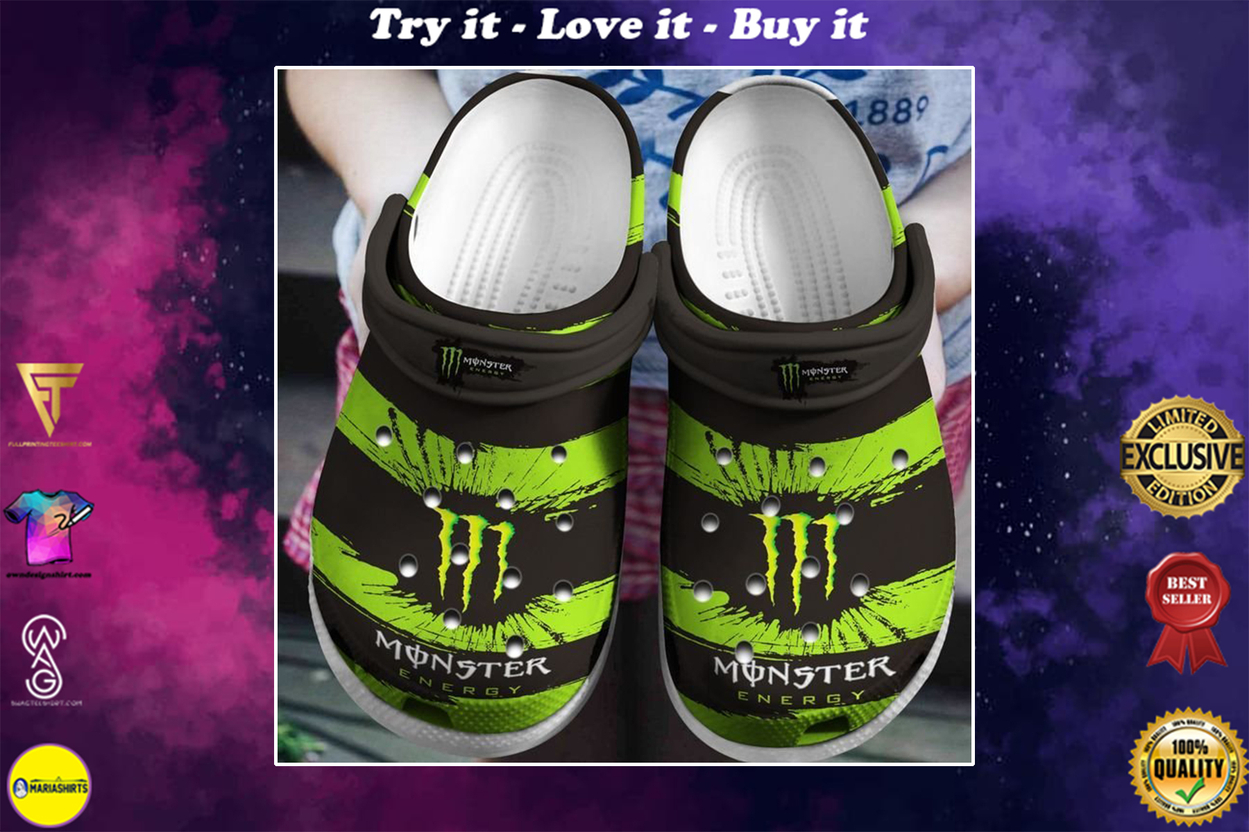monster energy drink crocband clog