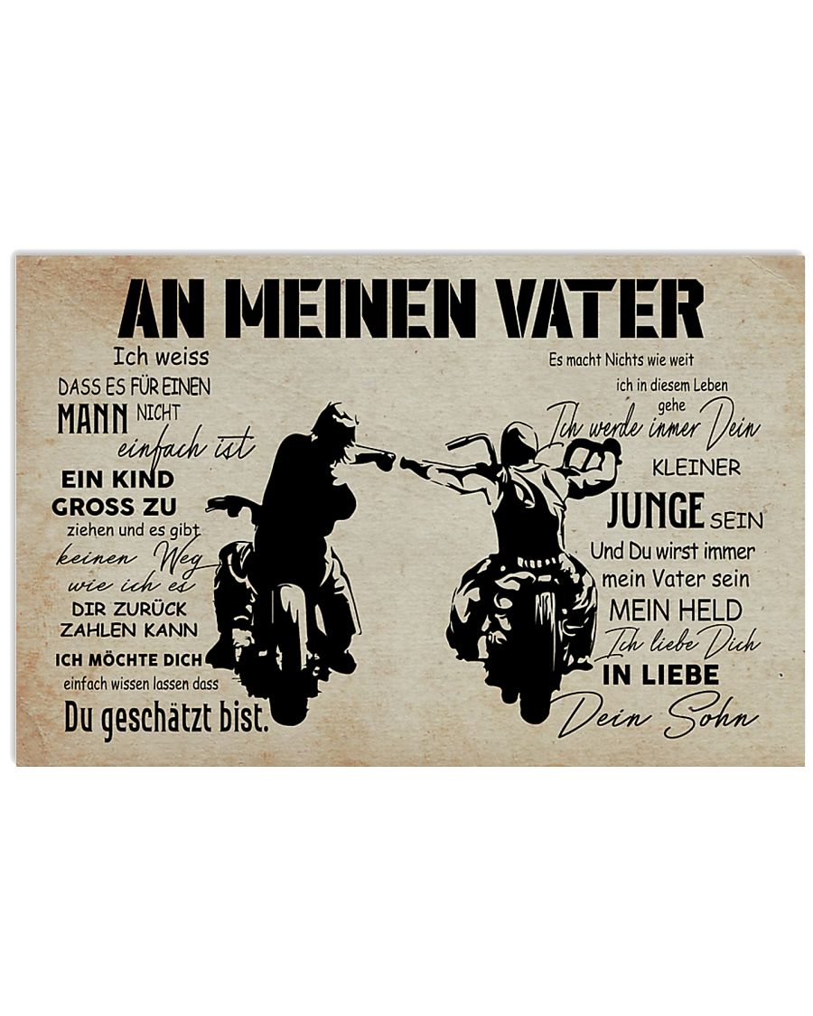 motorcycle an meinen vater dein sohn vintage poster 1