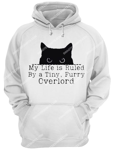 my life is ruled by a tiny furry overlord for cat lover hoodie 1