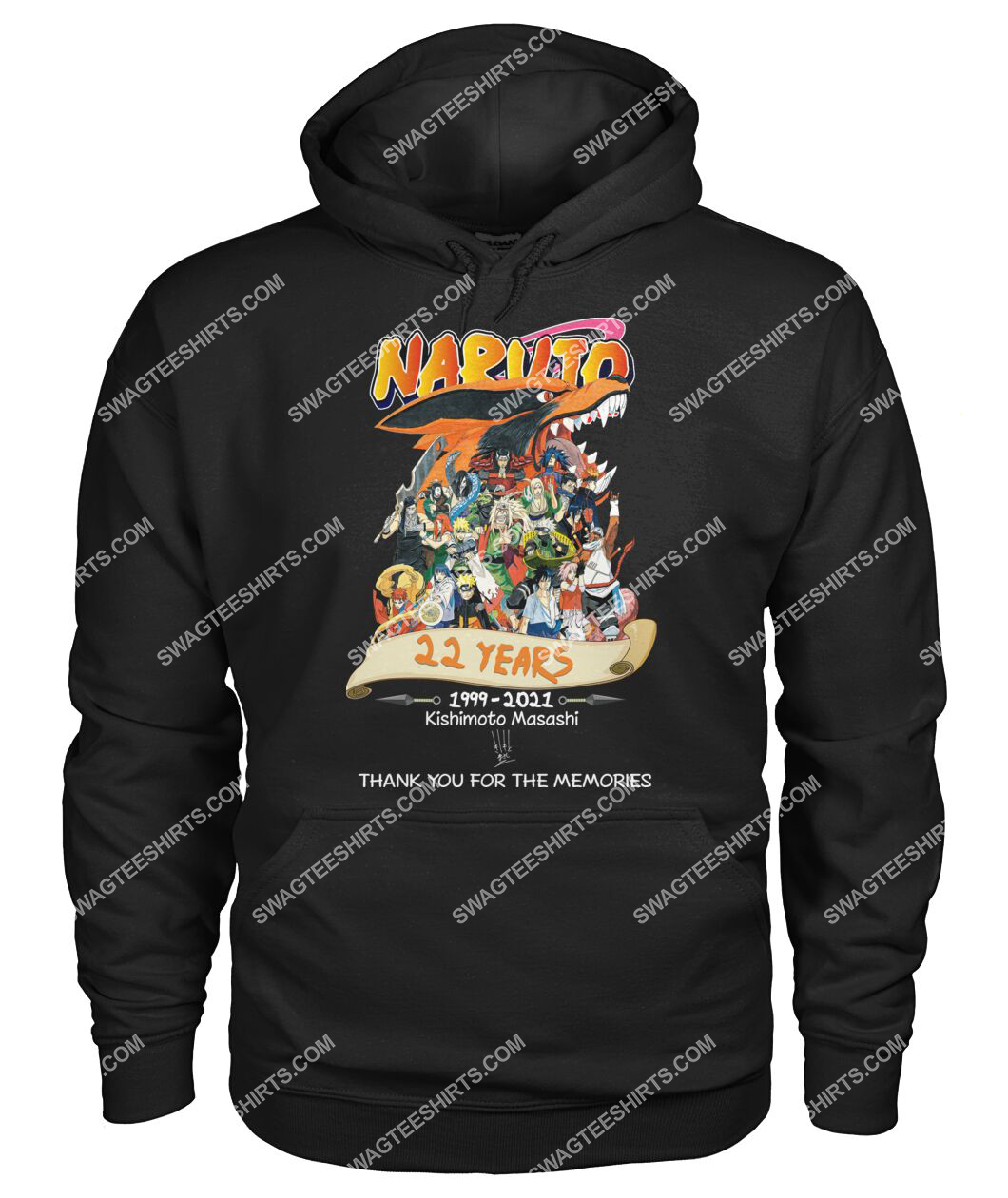 naruto 22 years thank you for memories signatures hoodie 1