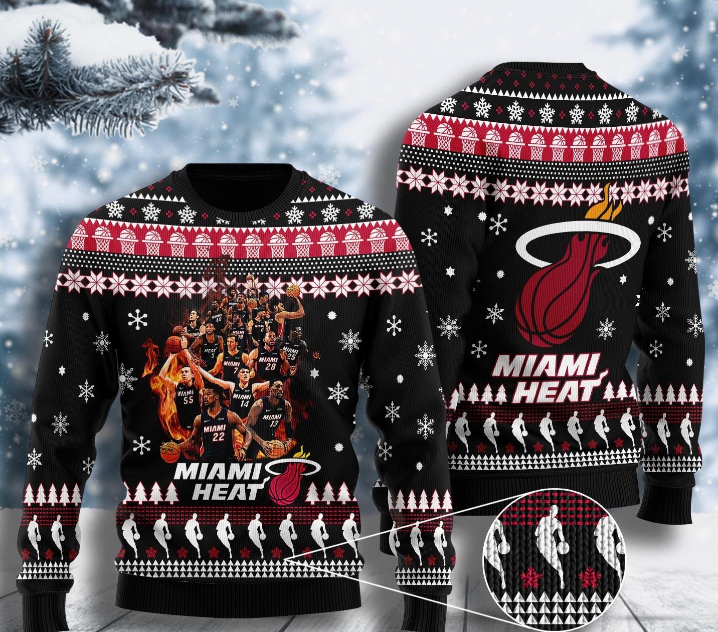 national basketball association miami heat ugly christmas sweater 2 - Copy
