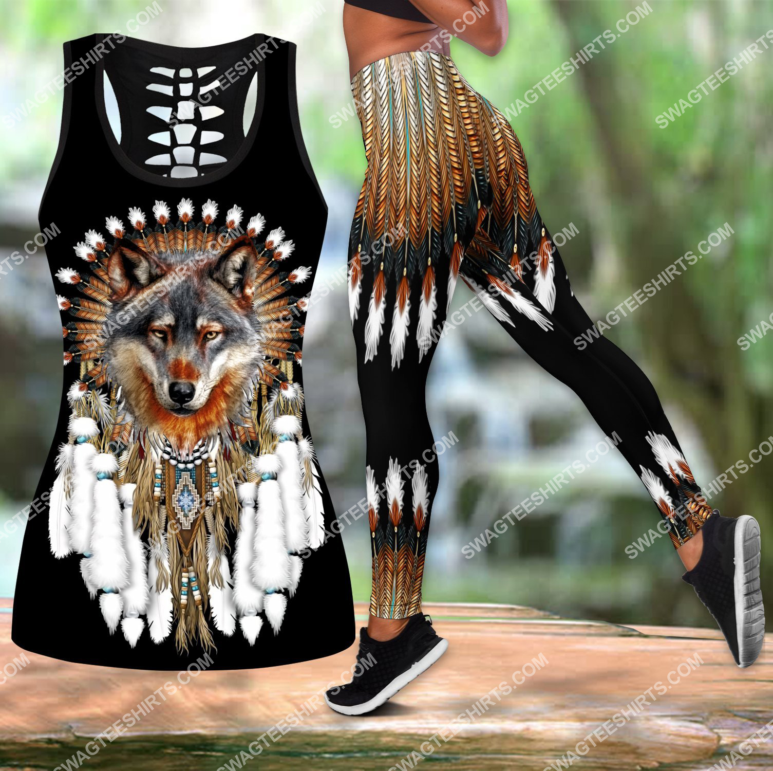 native american chief wolf all over printed set sports outfit 3 - Copy (2)