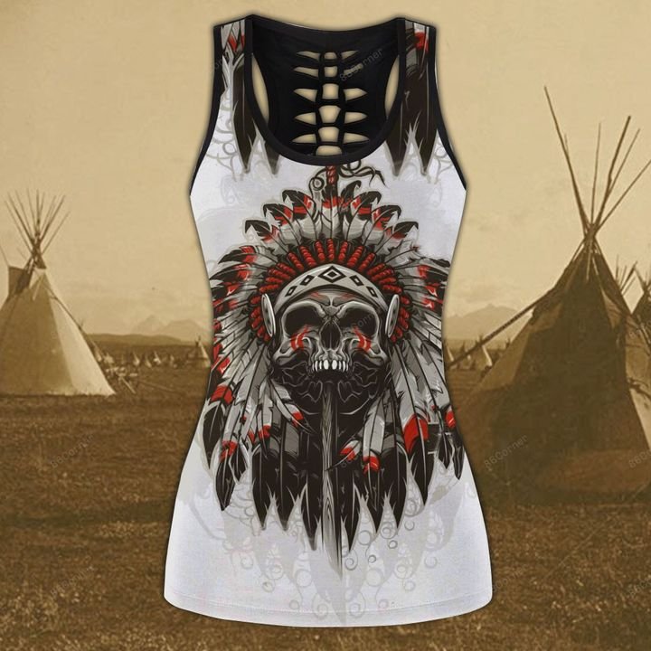 native american dead chief all over printed tank top