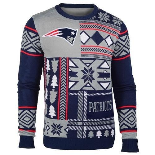 new england patriots patches ugly christmas sweater 1