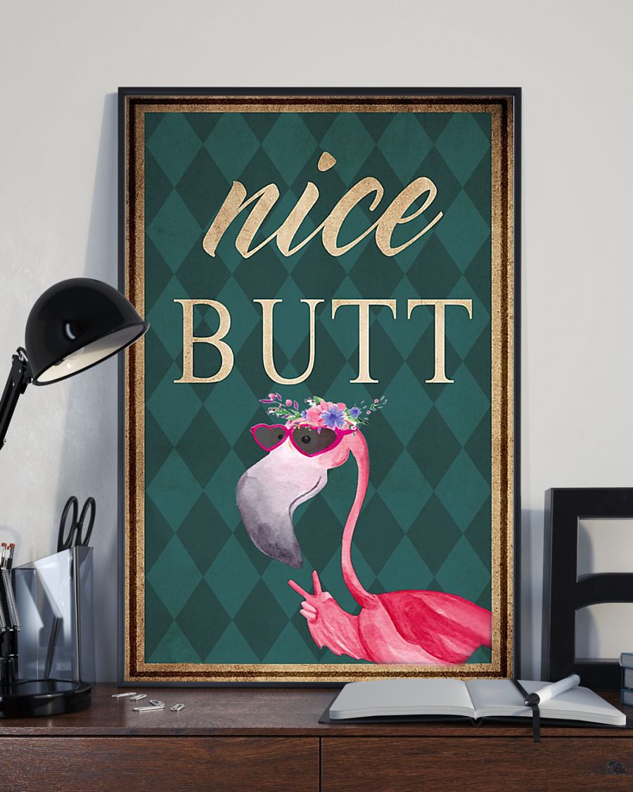 nice butt flamingo retro poster 4