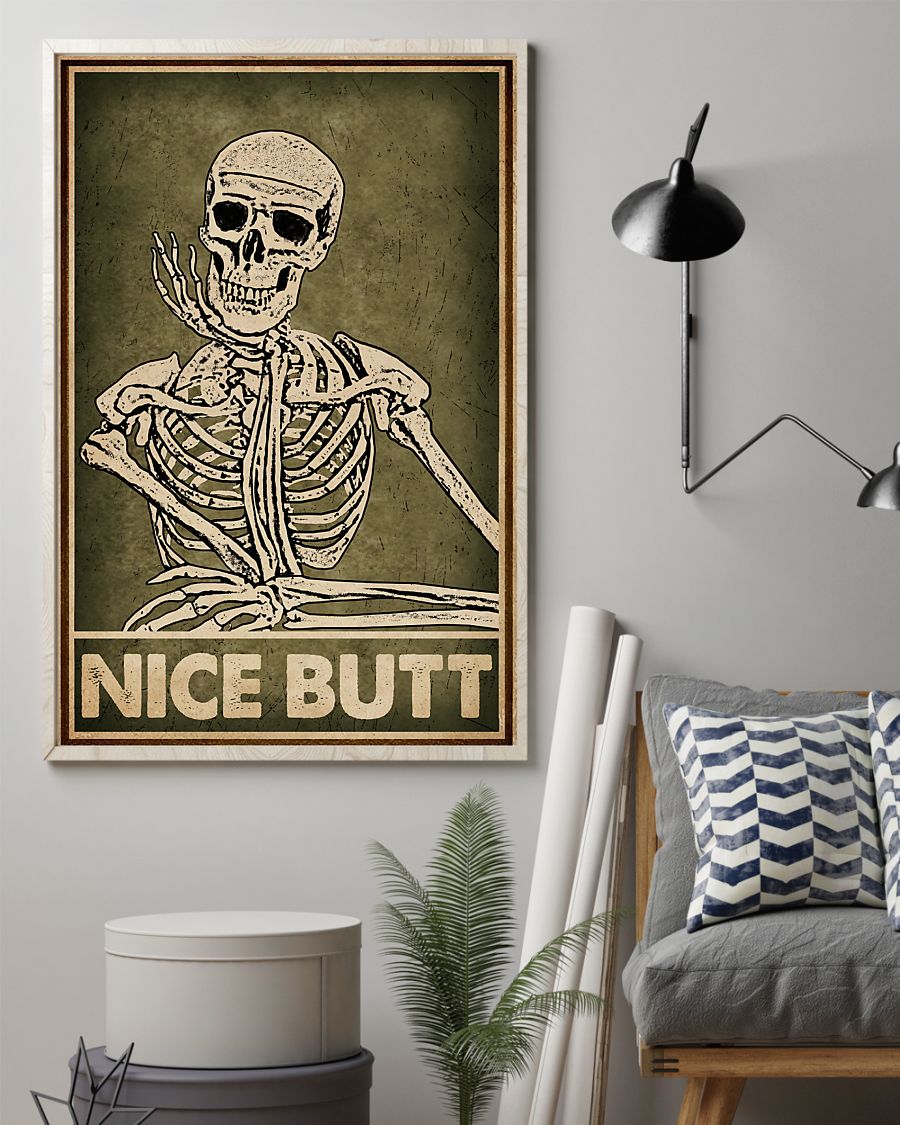 nice butt skeleton retro poster 2