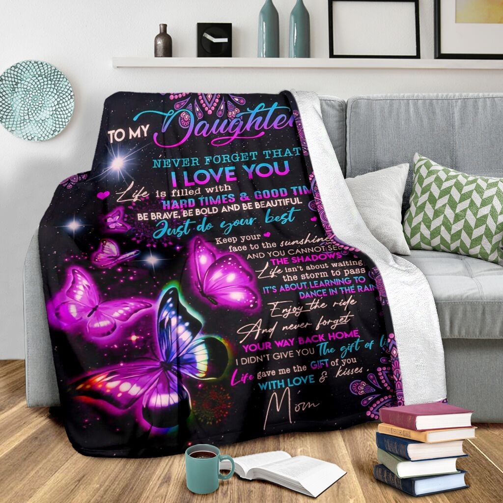 night butterfly to my daughter never forget that i love you full printing blanket 3
