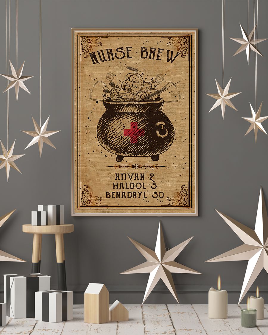nurse brew ativan 2 haldol 5 benadryl 50 halloween retro poster 4