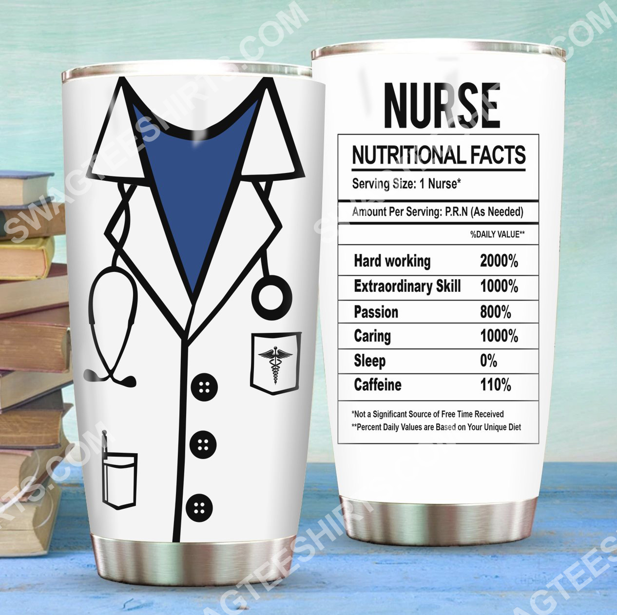 nurse nutritional facts all over printed stainless steel tumbler 2(1) - Copy