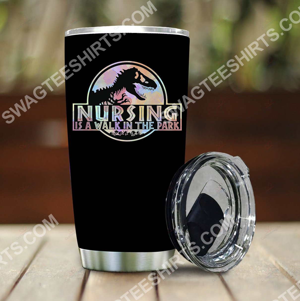 nursing is a walk in the park all over printed stainless steel tumbler 2(1) - Copy