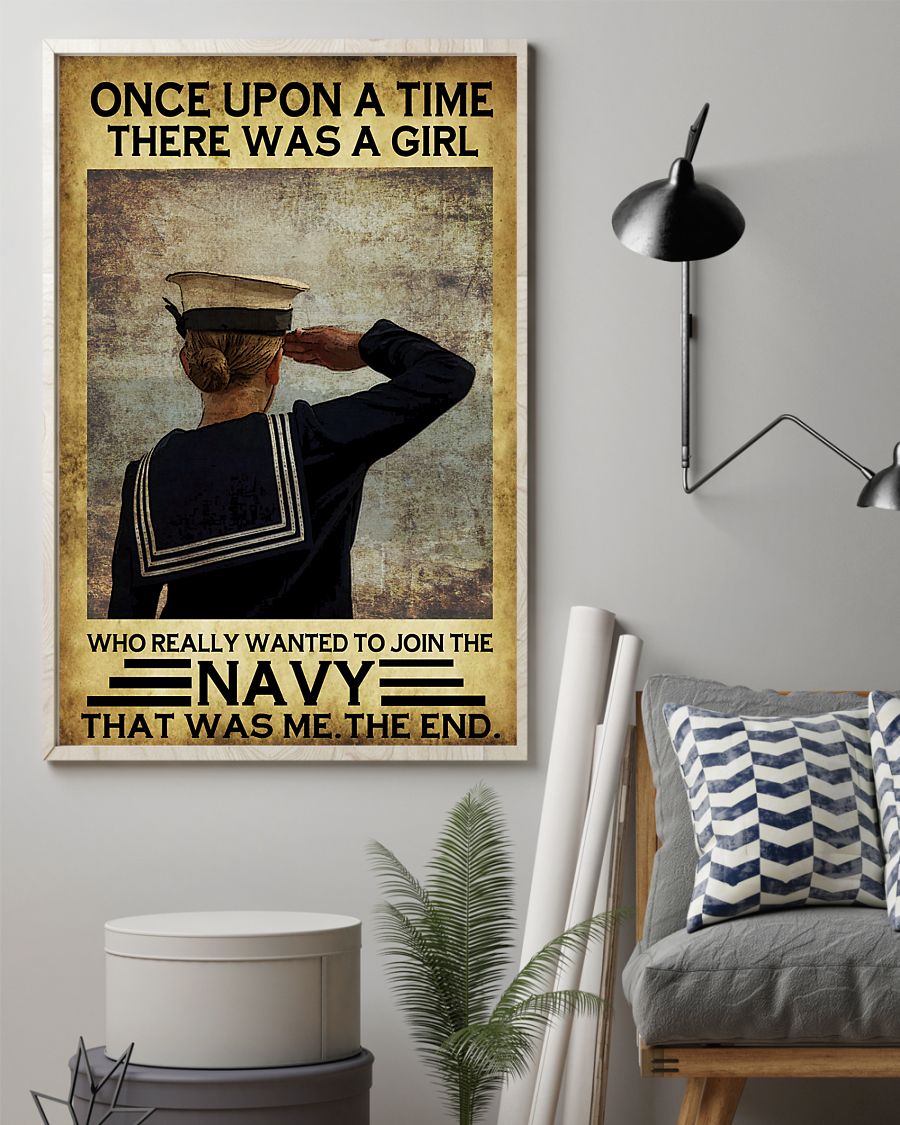 once upon a time there was a girl who really wanted to join the navy retro poster 2