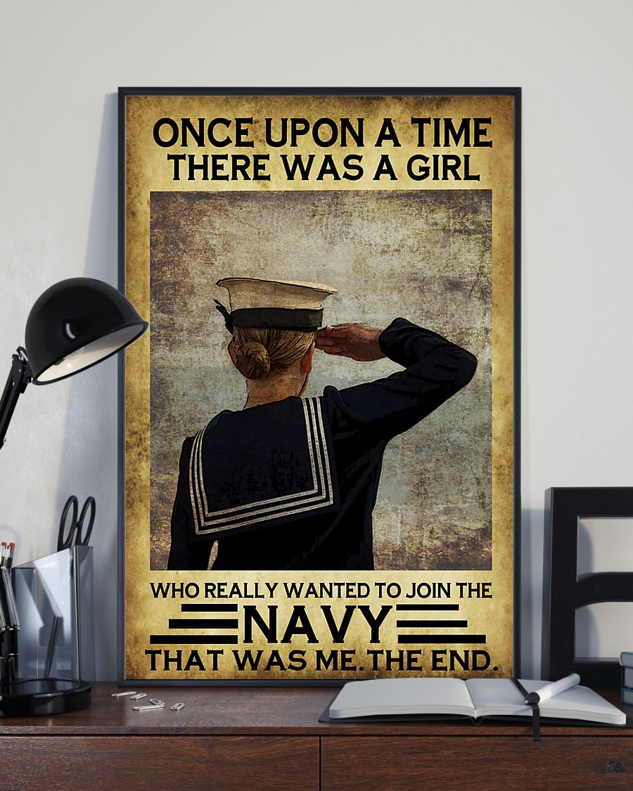 once upon a time there was a girl who really wanted to join the navy retro poster 3