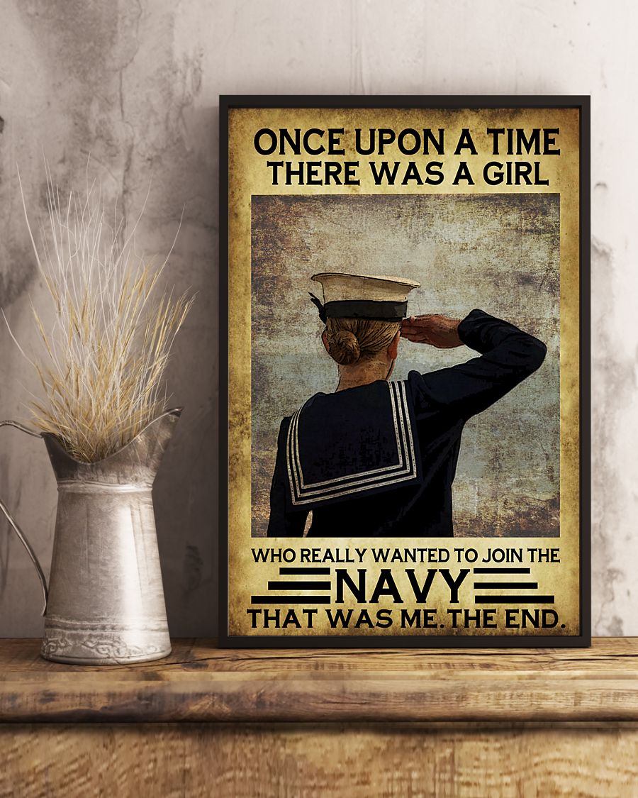 once upon a time there was a girl who really wanted to join the navy retro poster 4